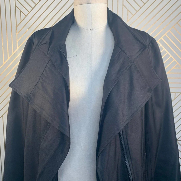 Reiss Arlington Black Trench Coat Jacket - Picture 3 of 12